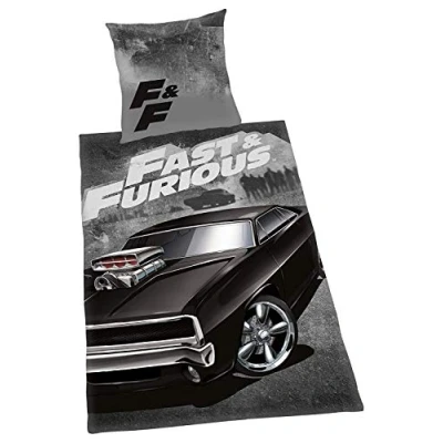 Imagen de Herding Fast &amp; Furious Juego de Ropa Cama Reversible, Funda edredón 135 x 200 cm y Almohada 80 cm, algodón Reforzado