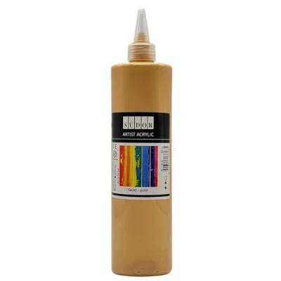 Imagen de pintura ACRÍLICA 500 ml altamente pigmentada. de artista para madera, piedra, lienzo, papel, tela, cuero, metal, colada. todo uso (dorado)