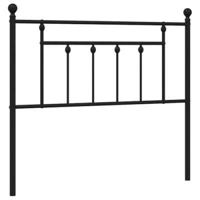Imagen de vidaXL Cabecero, Cabecera de Cama con Patas, Cabecero para Estructura Cama, Somier Hogar Dormitorio, Metal Negro 100 cm