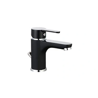 Imagen de EISL NI075DINBCR Grifo Monomando para Lavabo con desagüe, Color Cromado, Negro/Cromo