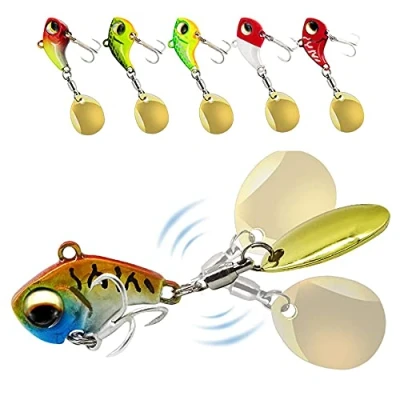 Imagen de 6 Piezas Señuelos Pesca, de Pesca con Cebo, Cebo Artificial, Hundimiento Biónico Artificiales Anzuelo Ojos 3D para Trucha, Perca, Lucio, Cacho