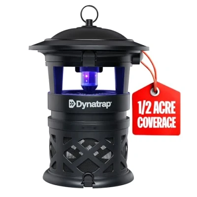 Imagen de DynaTrap DT1130SR Trampa para mosquitos e insectos voladores de 1/2 acre exteriores, mata mosquitos, moscas, avispas, y otros voladores, alternativa al exterminador