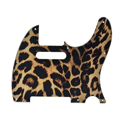 Imagen de KAISH Golpeador de plástico impreso en 3D para guitarra Tele 8 agujeros, compatible con Fender Telecaster Leopard Stripe