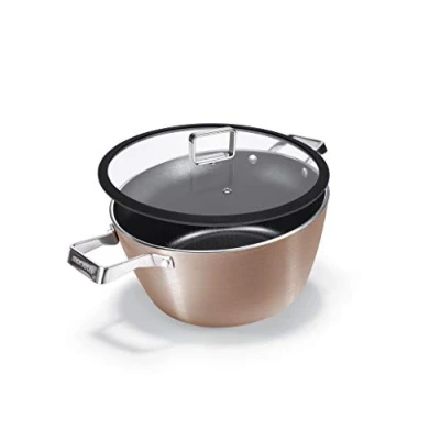 Imagen de Moneta Rosegold Diamant, Cacerola con Tapa, Acero, para todo tipo de cocinas incluida inducción, 24 cm