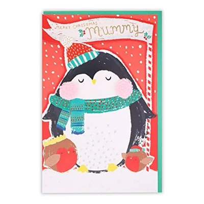 Imagen de Clintons: Tarjeta de Navidad momia pingüino
