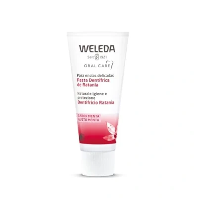 Imagen de Weleda Pasta de Dientes Ratania, Limpia, Protege y Refuerza, Fortalece el Tejido Gingival, Previene Retroceso las Encías, 100% Natural, Sabor a Menta, Vegana, Sin Flúor 75 ml