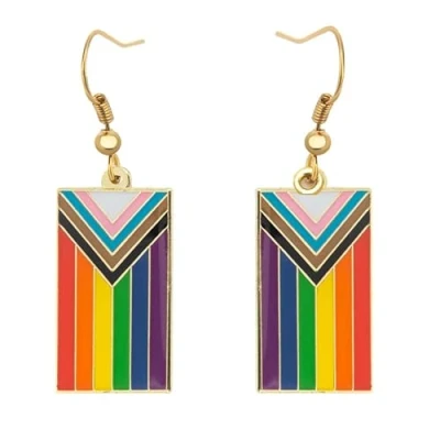 Imagen de Progress Transgénero Rainbow Pansexual Asexual Bisexual Lesbianas Nonbinary Sun Set Colgantes Orejas Gay y LGBT Orgullo Regalos Jewelry, Papel Metal