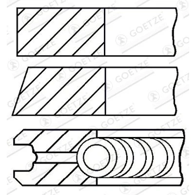 Imagen de GOETZE ENGINE 08 138408 00 Juego de Segmentos Pistón 71,4 0,6 FIAT: Doblo I Cargo, Punto II Hatchback, Familiar, FORD: KA Hatchback