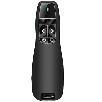 Imagen de Ergonómico Pasador Diapositivas Mando Ordenador Powerpoint, 2,4GHz Presentador Inalambrico Presentaciones USB Distancia Puntero Powerpoint Remote Presenter para Computadora Windows Mac