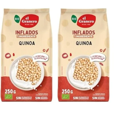Imagen de El Granero Integral Quinoa Hinchada 250 g Rico en Vitaminas, Minerales y Fibra Propiedades Hidratantes Antioxidantes Fuente de Energía Ideal para Desayunos Apta Veganos