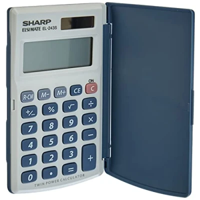Imagen de Sharp EL 243S calculadora de bolsillo, básica, 8 dígitos, Plata)
