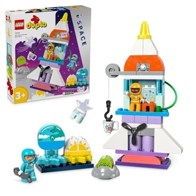 Imagen de Lego Duplo Aventura en Lanzadera Espacial 3en1, Cohete de Juguete Construcción, Juego Ciencia Educativo para Niños 3 Años o Más, Desarrollo Habilidades Motrices Finas 10422