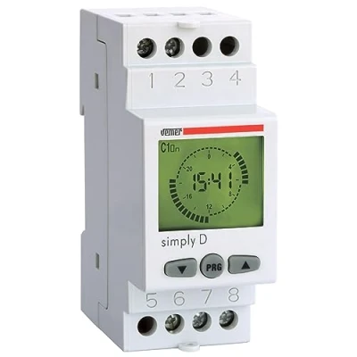 Imagen de VEMER VE512000 Simply D Interruptor Horario Digital, Temporizador con Programación Diaria, Instalación en Carril DIN, Blanco