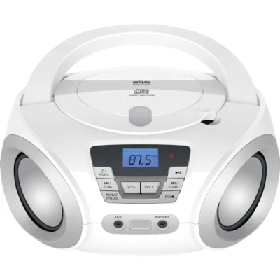 Imagen de Silva Schneider 1901849 PCD 19.1 FM Radio, Reproductor de CD, AUX, Funciona con Red y Pilas, Color Blanco