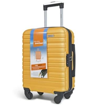 Imagen de KINSTON Maleta de cabina con 4 ruedas desmontables Equipaje mano ligero y duradero, tamaño LowCost, giratorias desmontables, amarillo, L 36 x H 50 P 20 cm