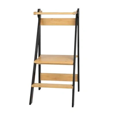 Imagen de torre Montessoriana de aprendizaje plegable, multiusos, madera natural abedul, observación infantil, seguridad, 88 x 45 cm, café negro