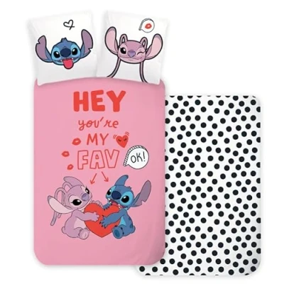 Imagen de Brandmac Juego de cama reversible Disney Stitch &amp; Angel, 100% algodón, funda nórdica 135 x 200 cm y almohada 80