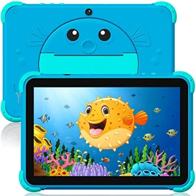 Imagen de ascrecem Tablet Niños Android Infantil 10 Pulgadas con WiFi Bluetooth Pantalla IPS Control Parental Doble Cámara 2GB RAM 32GB ROM para de 3 a 14 años Youtube Google Play