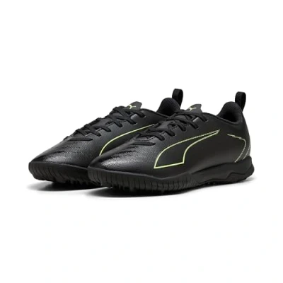 Imagen de Puma Ultra 6 PLAY Unisex Botas de fútbol multitacos para niños, Talla: 28, Black/fizzy light/green terrain Zapatos
