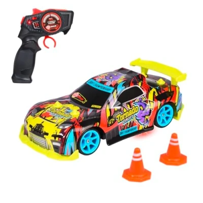 Imagen de Dickie Toys Coche RC Tornado Drift, Teledirigido para Mayores De 6 Años con Iluminación Suelo, 2.4 GHz, Accesorios Y Baterías, 10 km/h, 4 x
