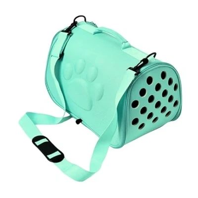 Imagen de Transportin Bolsa para Gatos Perros Conejos Bolso de Transporte Plegable Mascota Flexible con Cremallera (Azul)
