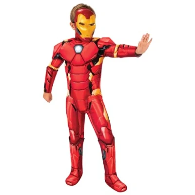 Imagen de Rubies Disfraz Iron Man Deluxe para niños, Jumpsuit con pecho acolchado, cubrebotas y máscara, Oficial Marvel Carnaval, Navidad, Cumpleaños, Fiestas Halloween