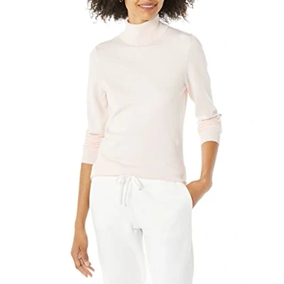 Imagen de Amazon Essentials Jersey de Cuello Vuelto, Manga Larga, Ligero y Ajuste Clásico (Disponible en Tallas Grandes) Mujer, Rosa Pálido, L