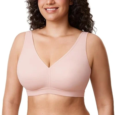 Imagen de AISILIN Sujetador sin Aros Talla Grande Relleno Cómodo para Mujer Rosa Desnuda 115H