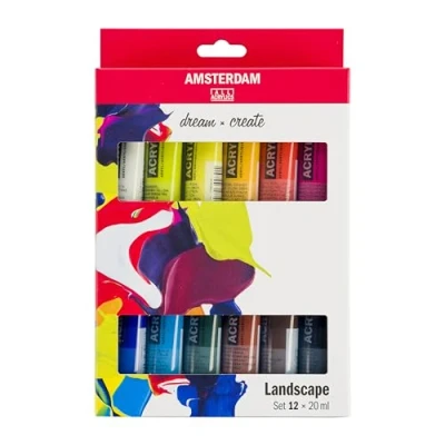 Imagen de Amsterdam Standard Series Set de Pinturas Acrílicas Paisajes (12 x 20 ml) Mezcla Colores para Pintar