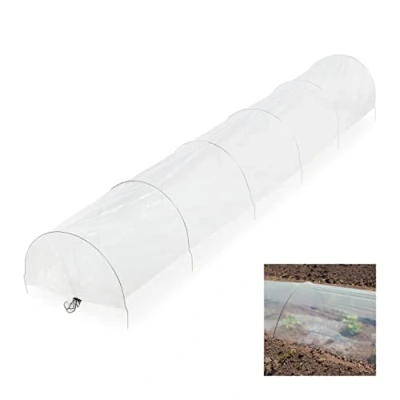 Imagen de Relaxdays Pflanztunnel Invernadero Túnel con Arcos, Protección para Huertos, 3,7 m de Largo, contra Parásitos y Pájaros, Transparente, 43 x 58,5 370 cm
