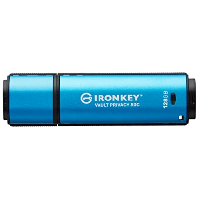 Imagen de Kingston IronKey Vault Privacy 50 Unidad USB Type C con certificación FIPS 197 y cifrado XTS AES de 256 bits para la protección datos IKVP50C/128GB