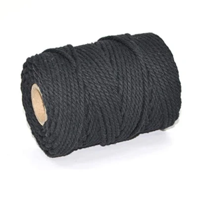 Imagen de EVERLASTO Cordel de macramé, Algodón, Negro, 3,5 mm