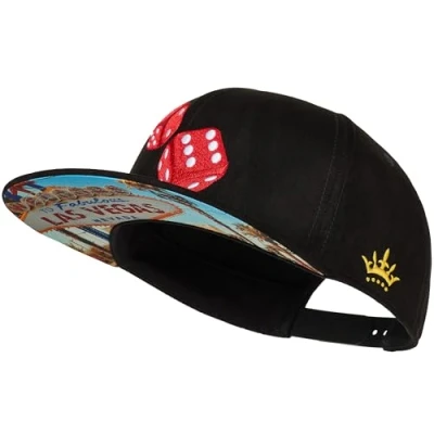 Imagen de Cadency® Gorra Snapback Las Vegas Craps, para hombre y mujer, color negro, unisex, Talla ajustable, Negro , única