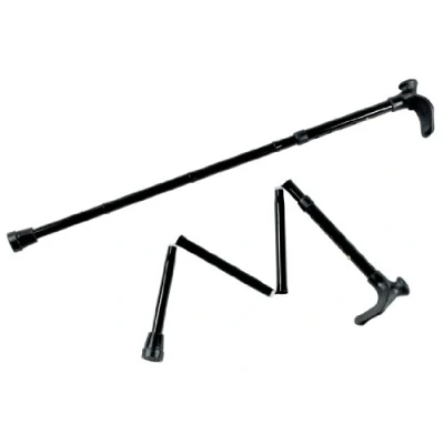 Imagen de Patterson Medical Bastón para diestros (empuñadura contorneada, plegable, tamaño largo), color negro