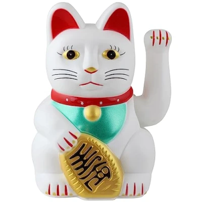 Imagen de Freak Scene Agitando Gato Chino Maneki Neko 15 cm Blanco