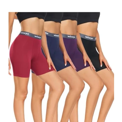 Imagen de wirarpa Boxer Mujer Modal Bragas Pantalónes Cortos Boxers Anti Rozaduras Culotte Shorts con Entrepierna Pack de 4 Multicolor Tamaño XL