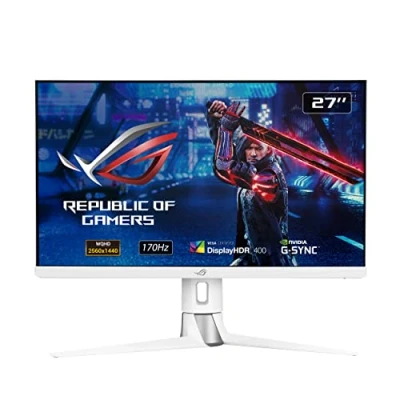 Imagen de Asus XG27AQ W ROG Strix Monitor de Gaming, Fast IPS, 27 Pulgadas, WQHD 2560 x 1440, hasta 170 Hz, 1 ms GTG, ELMB Sync, G Sync Compatible, Display HDR 400