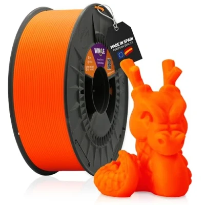 Imagen de WINKLE Filamento PLA HD Fluorescente Naranja Eléctrico Impresora 3D 1,75mm 300g Precisión Dimensional Aspecto Fluor Bobina
