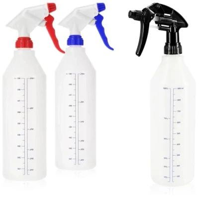 Imagen de com four® Botella rociadora 3X con Escala Rociador de Bomba Resistente a Productos químicos para aceites minerales, ácidos diluidos, solventes, álcalis, Fertilizantes Plantas (NBR/EPDM/Vitón)