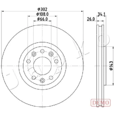 Imagen de JAPKO 600635C Disco de freno 302 26,0 ventilación interna barnizado PEUGEOT: RCZ Coupé