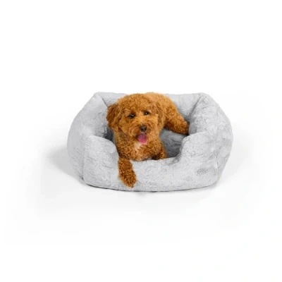 Imagen de Best Friends by Sheri Soothe &amp; Snooze Lounge Lux Cama Rectangular para Perros Espuma con Memoria Lavable Gris Pequeña: 51 x 38 cm