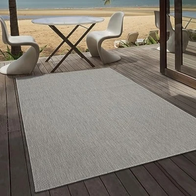 Imagen de Mia&#039;s Teppiche Alfombra Adela de Tejido Plano para Interior y Exterior, Resistente a los Rayos UV la Intemperie
