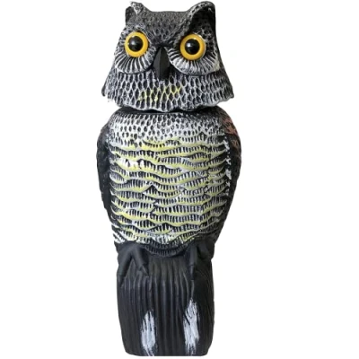 Imagen de RIEGOLUX Búho Espantapájaros, Gira la Cabeza con el Viento, Sin Pilas, Color Marrón, Altura de 39 cm, Ahuyenta las Aves