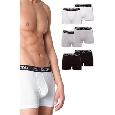 Imagen de Kappa Calzoncillos ajustados de 6 unidades, VINESTA I Retro Pants para hombre algodón, resistentes y transpirables hombre, boxeadores en paquete ventajas como ropa interior deportiva o