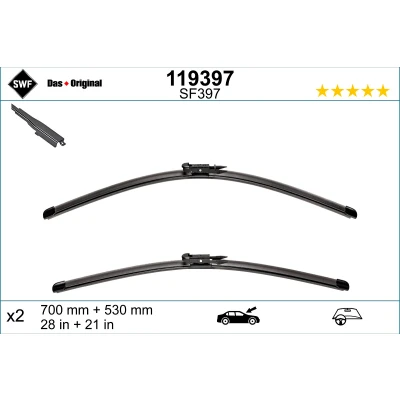 Imagen de Limpiaparabrisas Swf Visioflex 119397 delante Sin marco MERCEDES BENZ: Clase R, ML, GL