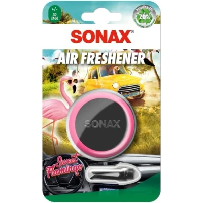 Imagen de SONAX Ambientador Air Freshener Sweet Flamingo (1 unidad) con aroma afrutado y dulce una experiencia de larga duración para el interior del vehículo. Número artículo: 03630410