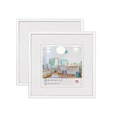 Imagen de walther design KV330WD Nuevo marco de fotos plástico Lifestyle, 30x30 cm, blanco, paquete 2