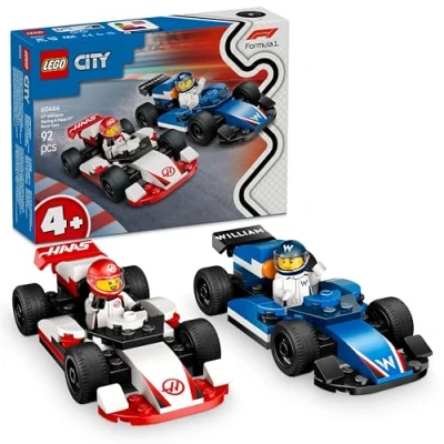 Imagen de LEGO City Coches de F1 Williams Racing y Haas F1, Set con Carreras Fórmula 1 Juguete, 2 Maquetas Vehículos Minifiguras Pilotos, Regalo para Niños Niñas 4 Años o Más 60464