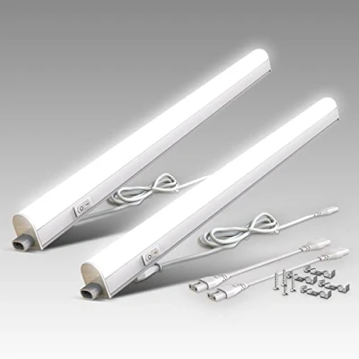 Imagen de B.K.Licht Juego de 2 Regleta LED bajo armarios y cabinetes, luz blanca neutra, iluminación mueble con interruptor luz, 8W, 4000K, 700lm, color blanco