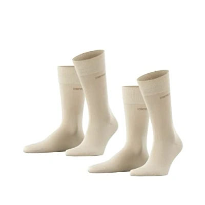 Imagen de ESPRIT Basic Uni 2 Pack M SO algodón unicolor pares, Calcetines Hombre, Beis (Cream 4011), 39 42